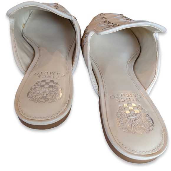 Vince Camuto White Studded Mules - Picture 6 of 8
